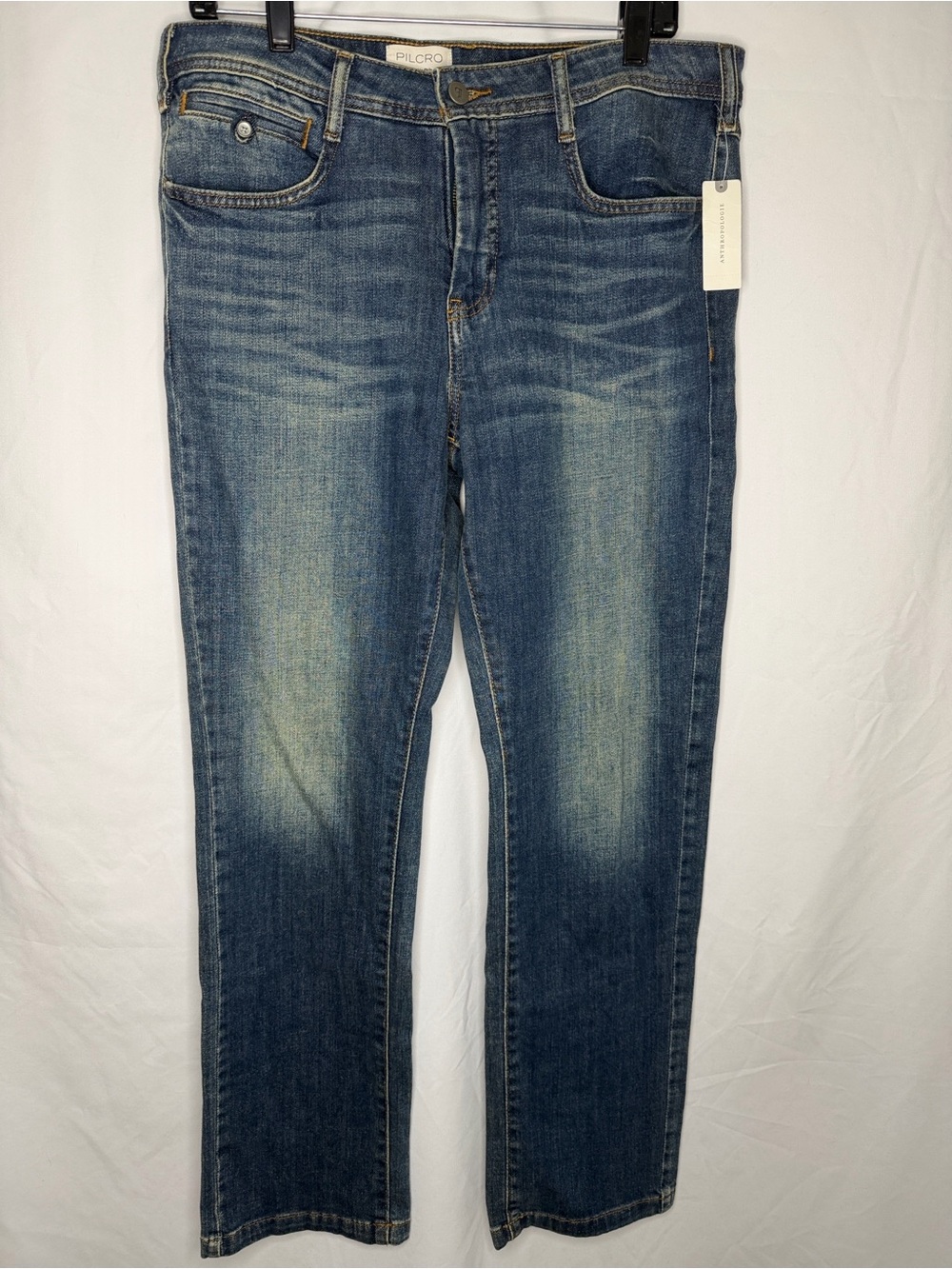 Pilcro by Anthropologie Blue Washed Straight-Leg Jeans